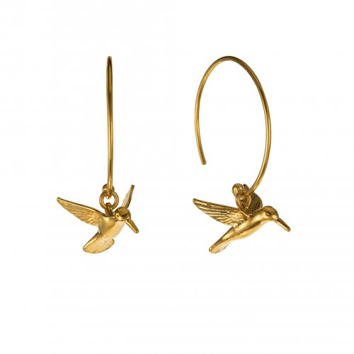 Alex Monroe - Hummingbird, Yellow Gold Plated Earrings SUE3-GP