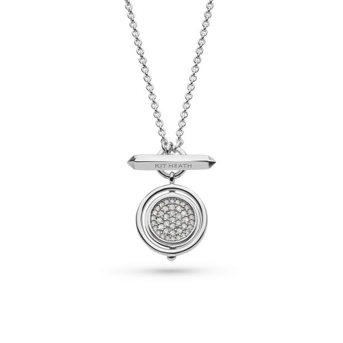 Kit Heath - Revival Eclipse, Cubic Zirconias Set, Sterling Silver - T-Bar Necklace, Size 18