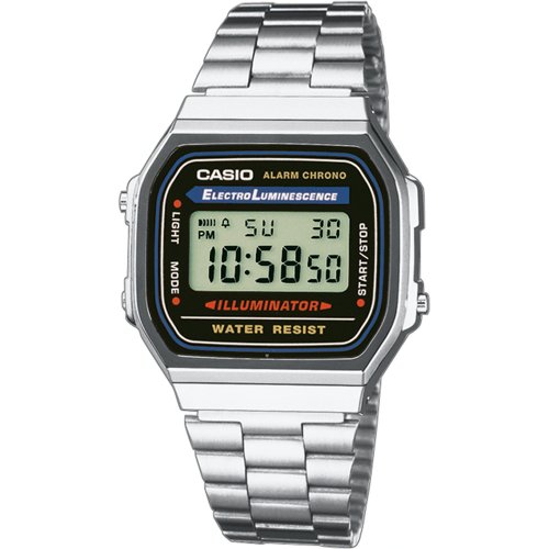 Casio - Vintage Retro Collection., Stainless Steel Digital Watch A168WA-1YES