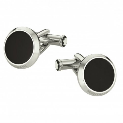 Mont Blanc - Onyx Set, Stainless Steel - Cufflinks 112896