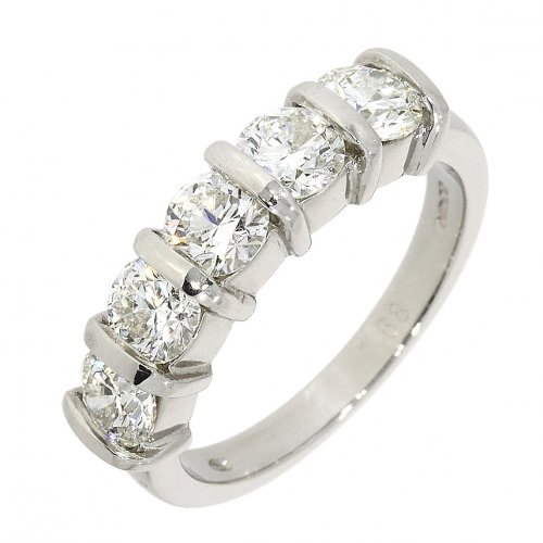 Guest and Philips - Diamond and Platinum - 5 Stone Bar HET Ring 12830D7