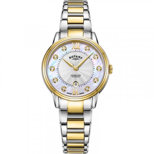 Rotary - Dress, Diamond Set, Stainless Steel - Yellow Gold Plated - D x 10 Quartz Watch, Size 27mm LB05426-07-D
