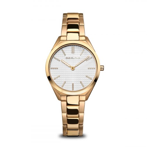Bering - Ultra Slim, Yellow Gold Plated - Stainless Steel - Quartz Watch, Size 31mm 17231-734