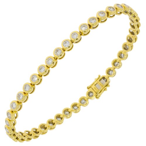 Guest and Philips - D 3ct HI I1 Set, Yellow Gold - White Gold - 18ct Diamond Line Bracelet 18BRDI81284