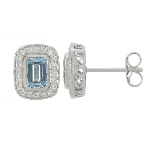 Guest and Philips - Aquamarine Set, White Gold - 18ct 2st Aqua D 25pt 40st Earrings 18EASG87612