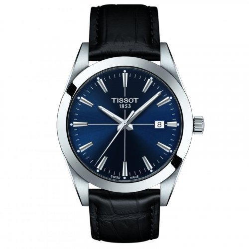 Tissot - Gentleman, Stainless Steel - Leather - Quartz Watch, Size 40mm ...