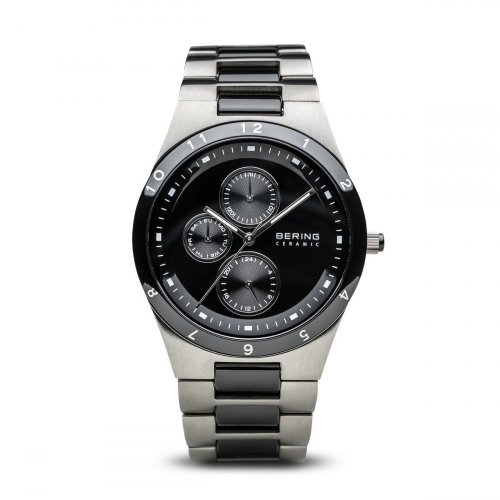 Bering - Men's, Ceramic Collection, Ceramic and Stainless Steel, Silver and Black, Multifunction Watch - 32339-742