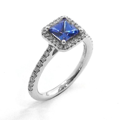 Cluster Ring, Tanzanite and Diamond Set in Platinum