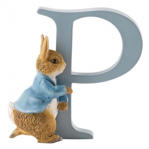 Enesco - Running Peter Rabbit, Alphabet, Initial P Figurine