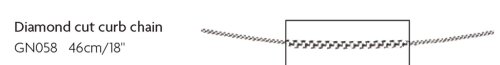 Gecko - White Gold - 9ct Curb Chain, Size 46cm GN058