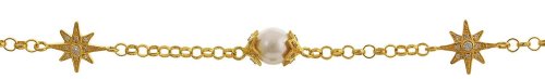 Guest and Philips - Pearl Set, Yellow Gold Plated - CZ Bracelet, Size 7.5