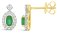 Guest and Philips - Emerald Set, Yellow Gold - White Gold - 9ct Em 2st D 20pt 34st Earrings, Size 5x3 09EADG85475