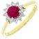 Guest and Philips - 9ct 0.20pts DIAMOND, Ruby Set, Yellow Gold - White Gold - RING 09RIDG85465