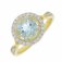 Oro - Aquamarine and Diamond 0.20pts Set, Yellow Gold - White Gold - 9ct Halo Ring, Size N 09RIDG86542