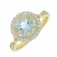 Oro - Aquamarine and Diamond 0.20pts Set, Yellow Gold - White Gold - 9ct Halo Ring, Size N 09RIDG86542