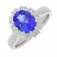 Guest and Philips - Platinum Tanzanite and Diamond Set Cluster Ring - PLRIDG86815