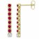 Guest and Philips - 0.10PTS DIAMOND , Ruby Set, Yellow Gold - LINE DROP EARRINGS 09EADG87352