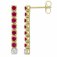 Guest and Philips - 0.10PTS DIAMOND , Ruby Set, Yellow Gold - LINE DROP EARRINGS 09EADG87352