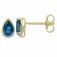 Guest and Philips - 9CT, Blue Topaz and Diamond Set, Yellow Gold - Stud Earrings 09EASG86256