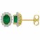 Guest and Philips - 18CT, Diamond 24pt and Emerald Set, Yellow Gold - Stud Earrings 18EASG87823
