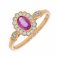 Guest and Philips - 18ct Rose Gold Pink Sapphire and Diamond Set Oval Ring - 18RIDG86672
