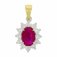 Guest and Philips - Ruby Set, White Gold - Yellow Gold - 18ct  36pt 12st Diamond Pendant 18CIDG86143