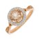 Guest and Philips - 9CT, Morganite Set, Rose Gold - DIAMOND CLUSTER RING 09RIDG86567