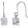 Jools - Cubic Zirconia Set, Silver Hook Earrings, Size 6mm KPE6Frd