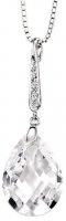 Gecko - Clear Cubic Zirconia Set, Sterling Silver - Teardrop and Pave Ball Pendant - P3076C