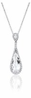 Waterford - CZ Set, Sterling Silver - - Pear shaped pendant