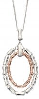Gecko - Rose Gold Plated Bamboo Double Hoop Pendant P4933