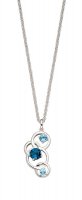 Gecko - Blue Topaz Set, Sterling Silver - Open Circle Necklace - P4844T