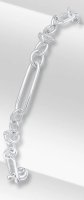 Guest and Philips - Sterling Silver - Oval Knot T Bar Bracelet, Size 7.5" 20-70-143-7-5T