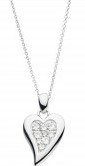Kit Heath - Desire, Sterling Silver - Rhodium Plated - White Topaz Big Heart Necklace, Size 22" 90506WT 90506WT