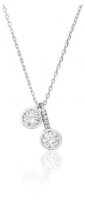 Waterford - CZ Set, Sterling Silver - - Double Drop Necklace