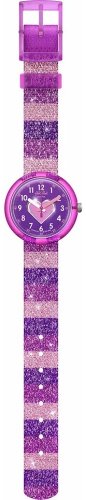 Swatch - Stripy Glitter, Plastic - Fabric - Quartz Watch, Size 31.85mm FPNP127