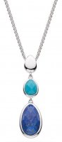 Kit Heath - COAST PEBBLE, Sterling Silver AZURE TRIO DROPLET NECKLACE 90175LMG