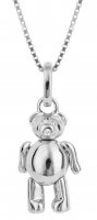Gecko - Articulated Teddy, Diamond Set, Sterling Silver - Pendant P5299