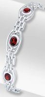Guest and Philips - Garnet Set, Sterling Silver - Gate Bracelet, Size 19cm 20-70-090-7.5