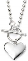 Gecko - Sterling Silver Heart T-Bar Necklace N4221