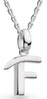 Kit Heath - Signature Skript, Rhodium Plated - Sterling Silver - Capital F Necklace, Size 18" 9198RPF