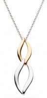Kit Heath - Entwine Twine, Rhodium Plated - Sterling Silver - Yellow Gold Plated Duo Link Necklace, Size 18" 91142GRP