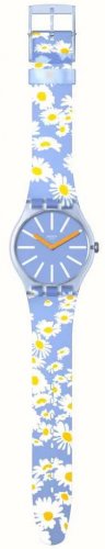 Swatch - Dazed by Daises, Plastic/Silicone - Quartz Watch, Size 41mm SO29S100