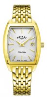 Rotary - Ultra Slim Tonneau, Yellow Gold Plated - Quartz Watch, Size 25mm LB08018-06
