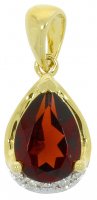 Guest and Philips - Diamond Set, Yellow Gold - 9ct 1pt 2st Dia & 1st Gar Pear Pendant, Size 8x6 09CIDG85777