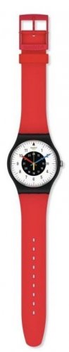 Swatch - Rouge & Noir, Plastic/Silicone - Quartz Watch, Size 41mm SO32B401