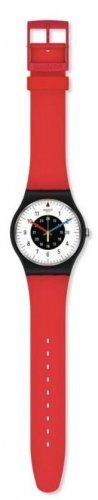 Swatch - Rouge & Noir, Plastic/Silicone - Quartz Watch, Size 41mm SO32B401