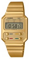 Casio - Stainless Steel - Yellow Gold Plated - Quartz Digital Watch, Size 33mm A100WEG-9AEF